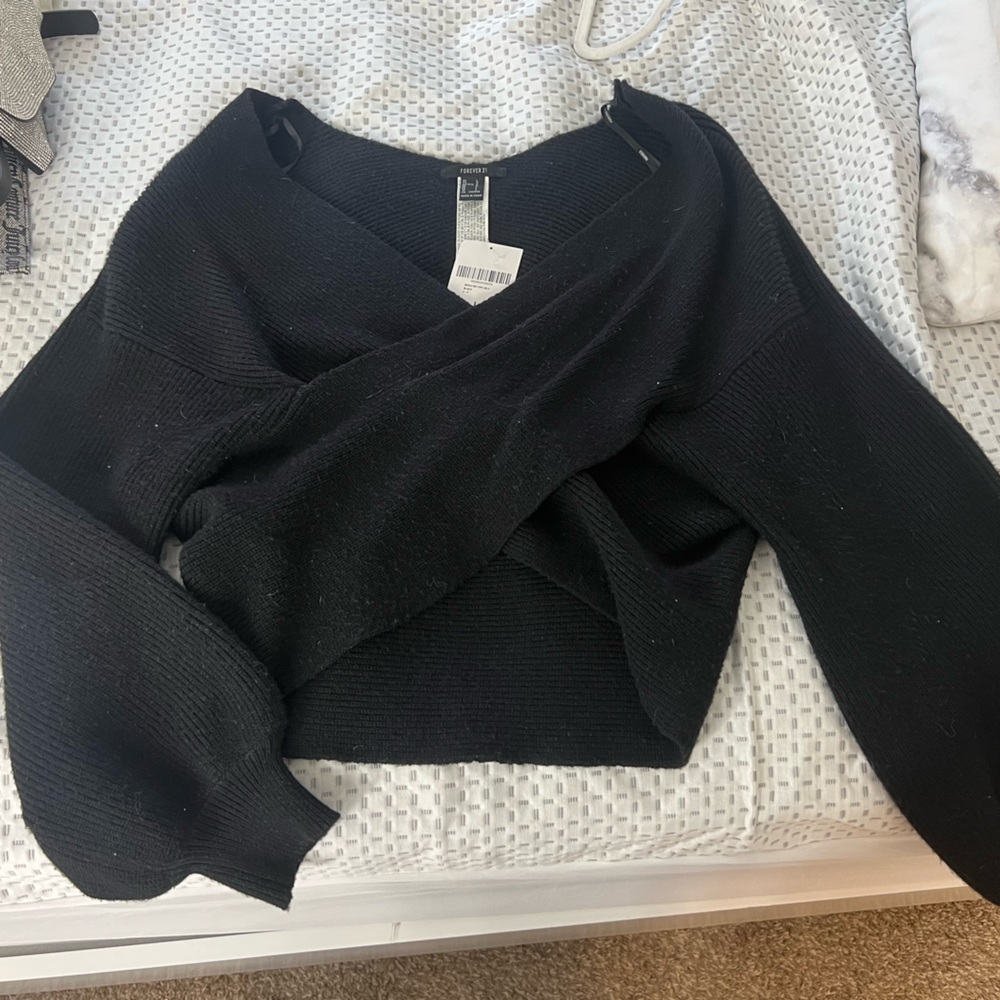 Black off the shoulder sweater